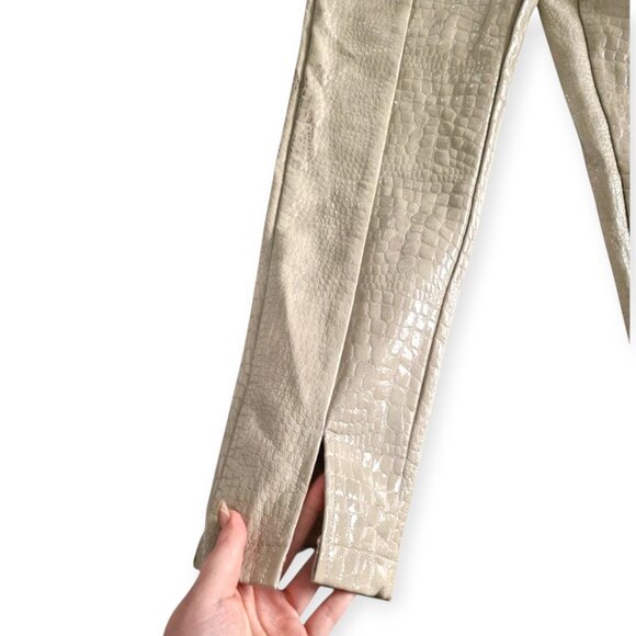 Nasty Gal Beige Faux Leather Croc Pants Size 6 - Picture 6 of 6